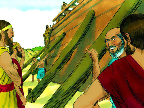 The wicked people around wondered what Noah and his sons were doing. – Slide 7
