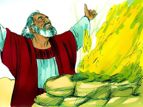 Noah built an altar to the Lord and made sacrifices to God. – Slide 22