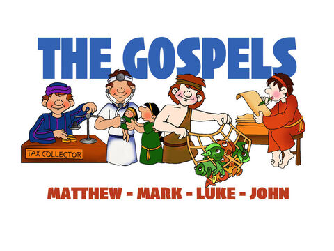 The word ‘gospel’ (euangelion in Greek) means ‘good news.’  Although the four gospels all tell the story of Jesus, each does so in a distinctive way, emphasizing particular aspects of Jesus’ identity and mission. Matthew, Mark, and Luke are often called the ‘synoptic gospels as they recount many of the same miracles and similar sayings and parables. The gospel of John relates many miracles and encounters that are not found in the other gospels, and instead of parables it contains long discourses about Jesus and who He is. – Slide 1