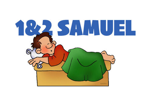 1 Samuel.  <br/>Samuel is born to a barren woman, who later becomes Israel’s final judge. The people demand a king and the Lord directs Samuel to grant their request. Samuel anoints Saul as the first king. Saul starts out well, but he soon begins to act in proud disobedience. When God rejects Saul as king He instructs Samuel to anoint David as Saul’s successor. David becomes famous in Israel for slaying Goliath. Saul grows jealous and begins to pursue David who takes refuge in the wilderness. Saul and his sons are killed in a battle with the Philistines. <br/>2 Samuel. <br/>David is crowned king and after a brief civil war, all the tribes of Israel unite under his leadership. The capital is moved to Jerusalem. God makes a promise to David that a son of his will rule on the throne forever. David obeys God and has victories over foreign enemies. Sadly, David falls into the sin of adultery and murder. God pronounces judgment on David’s house, and trouble begins. Absalom then plots to overthrow David but is eventually killed in battle. David disobeys God and takes a census, a sin for which God sends judgment on the nation. – Slide 5