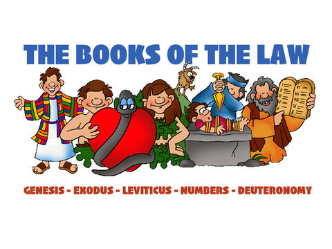 The first five books of the Bible are thought to be written by Moses and are known as the ‘Torah’ or Pentateuch.  <br/>The Torah in Hebrew means ‘Instruction’, ‘Teaching’ or ‘Law’ and is the compilation of Genesis, Exodus, Leviticus, Numbers and Deuteronomy. <br/>The word Pentateuch is a Greek term meaning 'five scrolls'. – Slide 1
