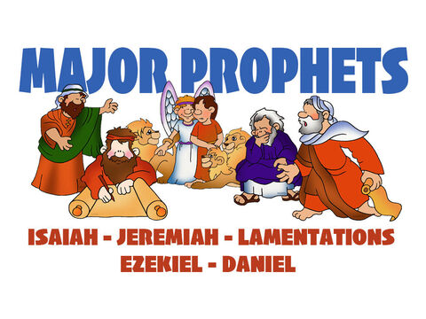 The major prophets is a grouping of books in the Old Testament authored by the prophets Isaiah, Jeremiah, Ezekiel and Daniel. The term ‘major’ has nothing to do with the achievement or importance of the prophets, rather the length of the books. – Slide 1