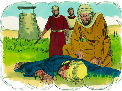 But the tenant farmers said to each another. ‘This is the heir. Let’s kill him so we will inherit the land.’ So they grabbed the son, murdered him and threw his body out of the vineyard. – Slide 11