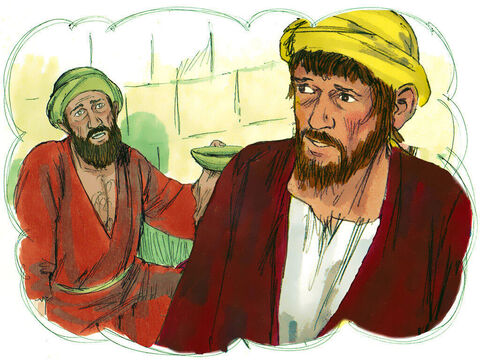‘About the time his money ran out, a great famine swept over the land, and he began to starve. – Slide 7