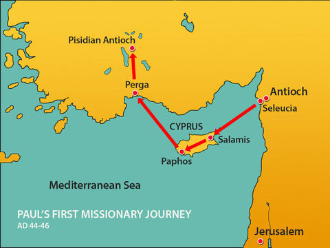Paul and Barnabas headed inland to a region known as Pisidia to the capital city of Antioch. Pisidian Antioch was an important city where several trade routes met. – Slide 4