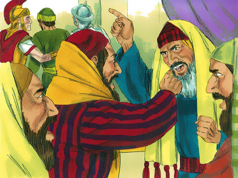 The council began arguing among themselves as the Sadducees did not believe in resurrection or angels or spirits, but the Pharisees believed in all of these. In the uproar that followed the commander was afraid for Paul’s safety and ordered his soldiers to rescue him by force and take him back to the fortress. – Slide 17