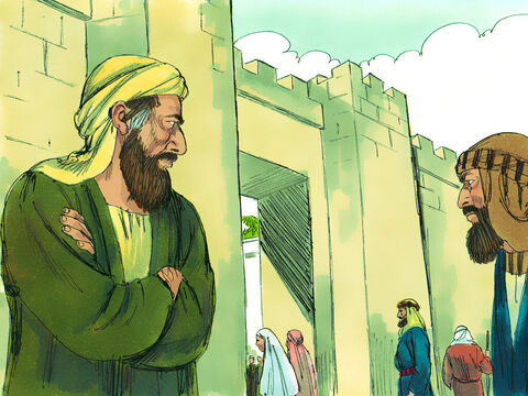 They kept watch at the city gates hoping to kill him. But Saul learnt of their plans. – Slide 19