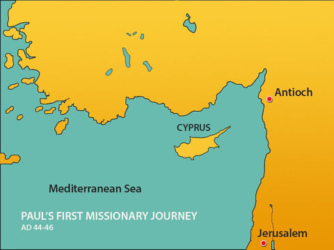 Antioch was north of Jerusalem in Syria. When news of Gentiles becoming Christians reached Jerusalem they sent Barnabas to find out what was going on. – Slide 2