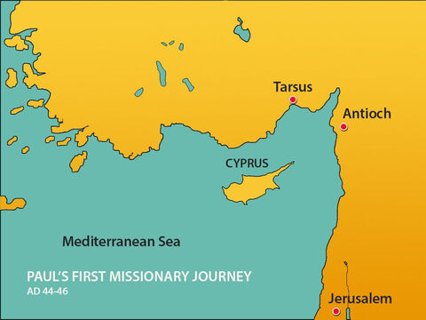 He travelled to Tarsus where Saul, called Paul in Greek, was now living. Paul had once persecuted Christians but was now a Christian himself. – Slide 5