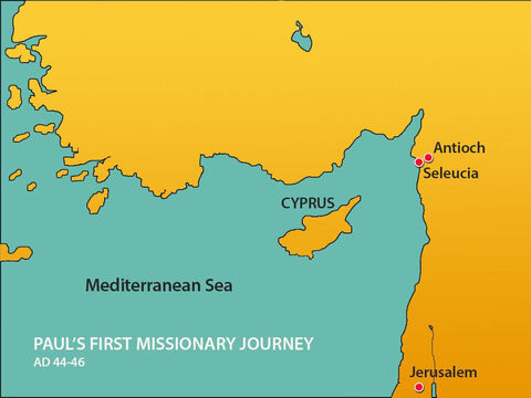 The men travelled east to the port of Seleucia. – Slide 10