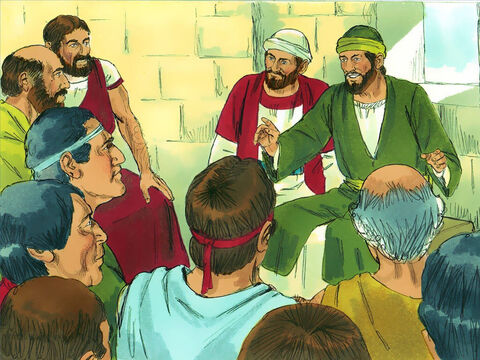 They began teaching in the synagogues, telling people about Jesus and encouraging the new Christians. – Slide 13