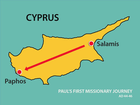 Eventually they arrived at Paphos where the Roman Proconsul, Sergius Paulus, lived and ruled. The proconsul, an intelligent man, sent for Barnabas and Saul because he wanted to hear the Word of God. – Slide 15