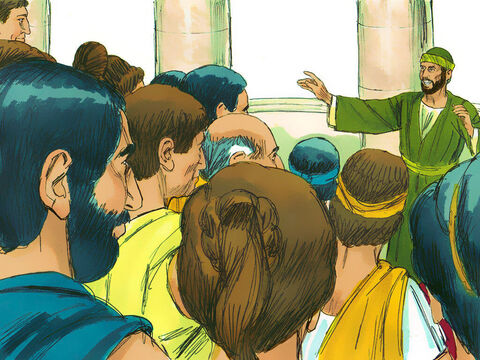For the next three months Paul preached in the synagogue. However, some Jews rejected his message and opposed Jesus being taught as ‘The Way’ to God. So Paul and the believers left the synagogue. For the next two years, Paul held daily discussions at the lecture hall of Tyrannus. Jews and Greeks throughout the province of Asia heard the word of the Lord. – Slide 6