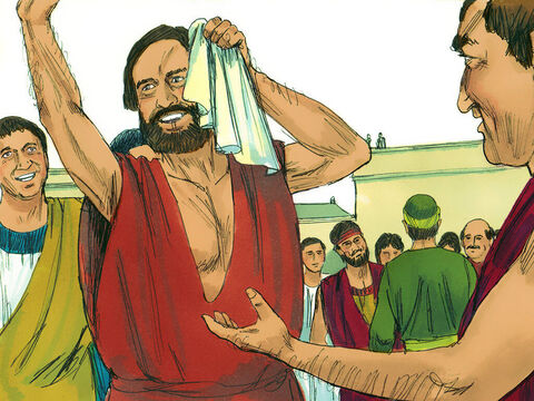 God gave Paul the power to perform unusual miracles. When handkerchiefs or aprons that had merely touched his skin were placed on sick people, they were healed of their diseases, and evil spirits were expelled. – Slide 7