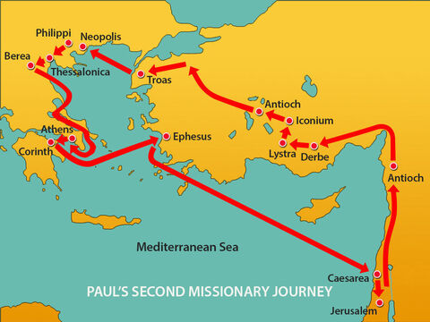 From Jerusalem Paul returned to Antioch in Syria. – Slide 13