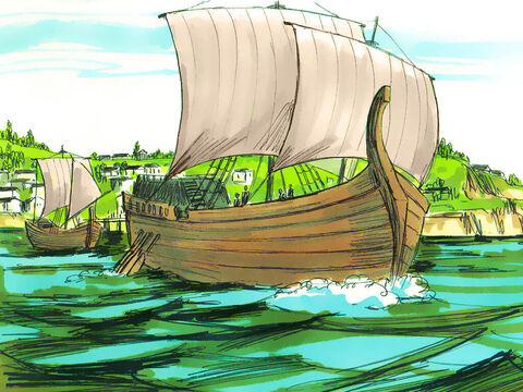Here Paul and his companions boarded a ship heading for the coast of Phoenicia – Slide 2