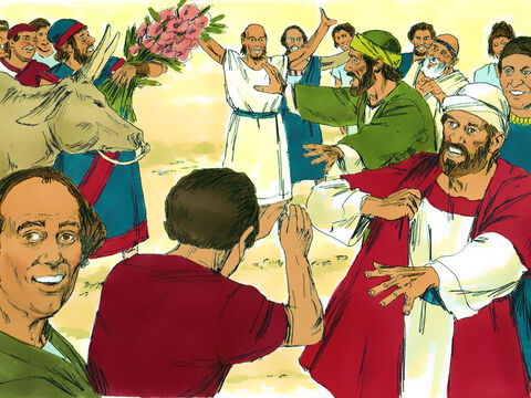 They decided that Barnabas was the Greek god Zeus and that Paul was Hermes. So the priest of the temple of Zeus, which was just outside the town, and the crowd brought bulls and wreaths of flowers to the town gates, and they prepared to offer sacrifices to the apostles. – Slide 4
