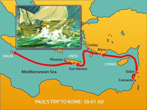 Once Paul and the 276 people who had been shipwrecked were safely onshore, they learned they were on the island of Malta.  – Slide 1