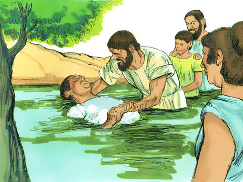 The jailer cared for them and washed their wounds. Then he and everyone in his household were immediately baptised. He gave them a meal in his house and his entire household rejoiced because they all believed in God. – Slide 10