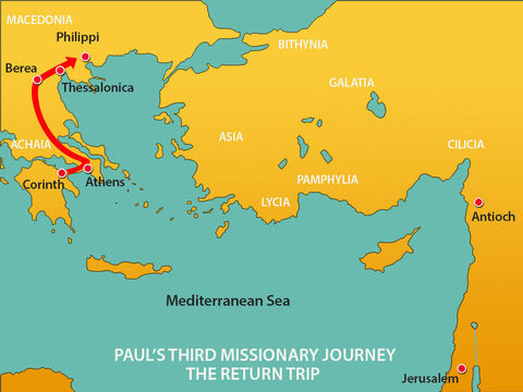 Paul then headed north for Philippi. – Slide 6