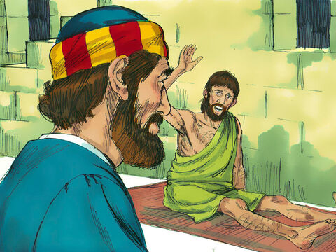 Peter met a paralysed man called Aeneas who had been unable to get up from his bed mat for 8 years. – Slide 4