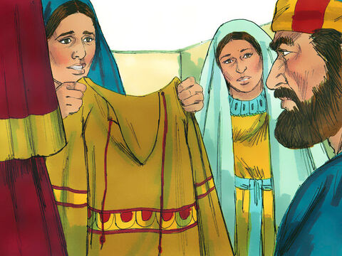 When Peter arrived, he was taken upstairs to the room. All the widows stood around him, crying and showing him the robes and other clothing that Dorcas had made for the poor while she was alive. – Slide 8