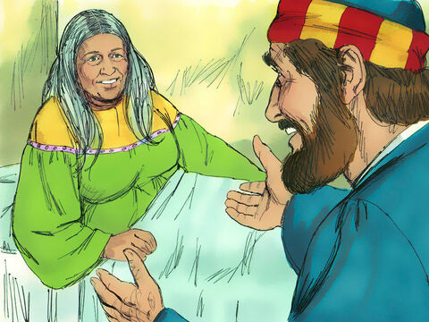 Tabitha opened her eyes and sat up. Peter took her by the hand and helped her to her feet. – Slide 10
