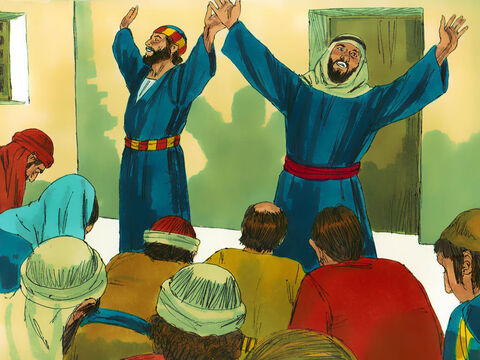 Peter and John returned to the believers and reported what the chief priests and elders had told them. The believers responded by raising their voices in prayer, telling God about the threats that had been made against them. – Slide 13