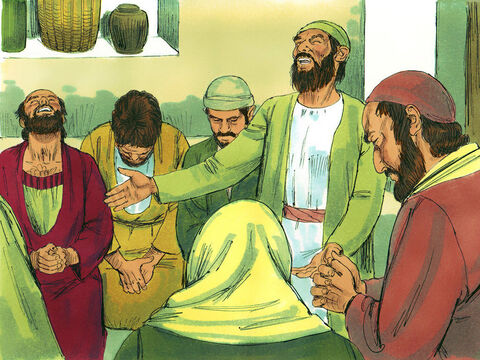 While Peter was in prison, the church met together to pray for him. – Slide 3