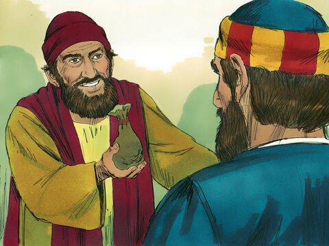 When Simon saw the power of the Holy Spirit at work he offered money to Peter. ‘Give me this ability to put my hands on people so they receive the Holy Spirit,’ he begged. – Slide 9