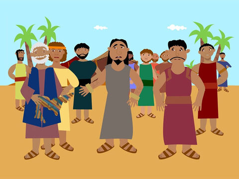 When Reuben returned he was very upset that Joseph had been sold. All of the brothers decided to go to their father with the coat of many colours and say that a wild animal had killed Joseph and all that was left was his coat. Jacob cried and cried and none of his sons were able to comfort him. – Slide 8