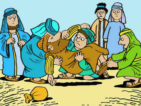 The younger men went right to work and wrapped him up, then carried him out and buried him. – Slide 7