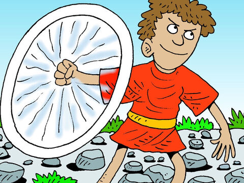 That roused the Philistine who started toward David. David began to swirl his swing round and round, faster and faster .., – Slide 23
