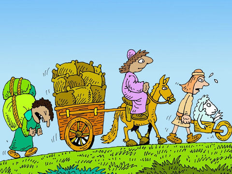 It was time for the Jews to send the very overweight King Eglon their taxes in crops, money and possessions. – Slide 10