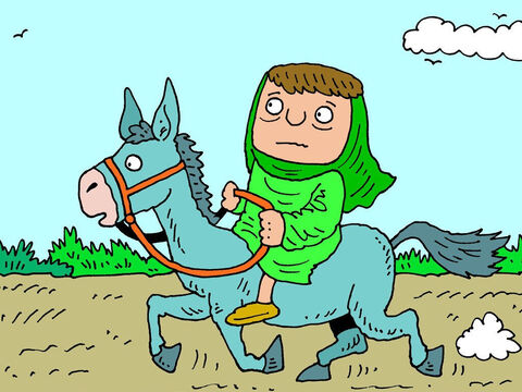 The woman then got onto a donkey and set off to find Elisha. – Slide 6