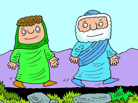 Elisha followed after him, but was much slower than his servant. ‘I’ll travel with you,’ said the boy’s mother. – Slide 14