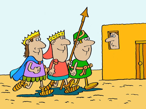So the three kings went off down the hill to visit Elisha. Quite a distinguished crowd to show up at the door you might say? And how do you think Elisha welcomed them? <br/>Well ... actually, he didn’t. In fact, Elisha wasn’t too happy about this bunch of royals showing up at his door. – Slide 5