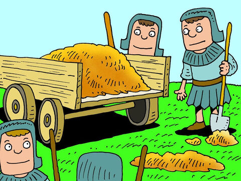 So Naaman ordered that his men dig up a cartful of dirt. – Slide 12