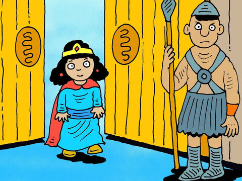 Esther prepared her heart and bravely entered the throne room. When the king saw her he extended his sceptre. – Slide 18