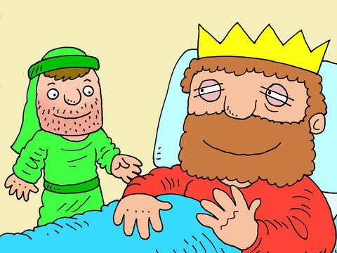 When Isaiah walked in the King brightened up. ‘Perhaps the prophet has some good news for me?’ he thought. – Slide 5