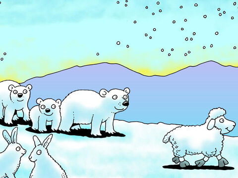 It began to feel very cold. Where is little lamb now? – Slide 12