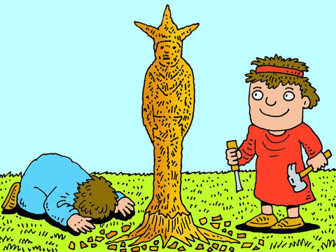 And he set up wooden poles and altars so the Israelites could worship a goddess called Asherah. – Slide 4