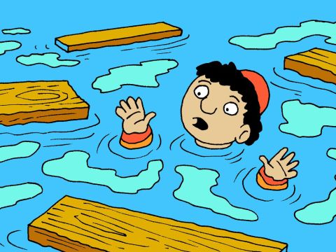 The foolish man’s house fell with a big crash. – Slide 6