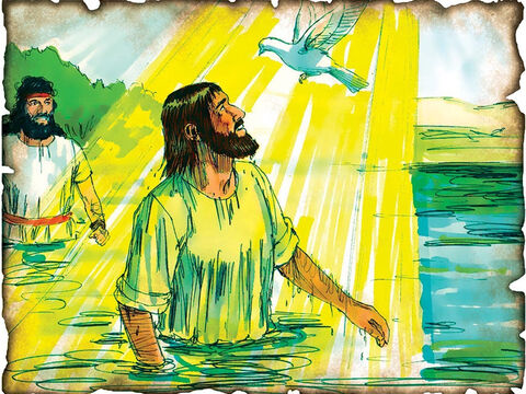 Jesus is Baptized by John the Baptist! 27 A.D. John 1 & Matthew 3: Jesus is baptized by John the Baptist to fulfill God’s promise of redemption as John announces, “Behold! The Lamb of God who takes away the sin of the world!” – Slide 36