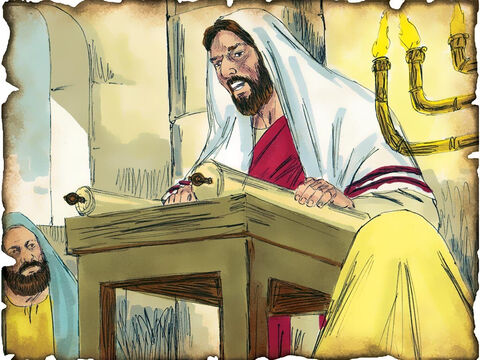 Jesus Announces His Ministry in the Synagogue! 27 A.D. Luke 4 & Isaiah 61 Jesus announces His ministry in the synagogue and reads from the book of Isaiah that the Messiah has come. “The Spirit of the LORD is upon Me. He has anointed Me to preach the gospel to the poor. To proclaim liberty to the captives.” – Slide 37