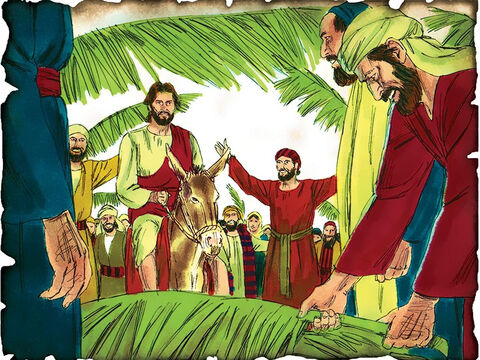 The Servant Messiah Enters into Jerusalem! 30 A.D. Matthew 21 & Zechariah 9: Jesus enters Jerusalem on a donkey to fulfill the words of the prophet Zechariah as the people proclaim. “Hosanna to the Son of David! ‘Blessed is He who comes in the name of the LORD!’ Hosanna in the highest!” – Slide 45