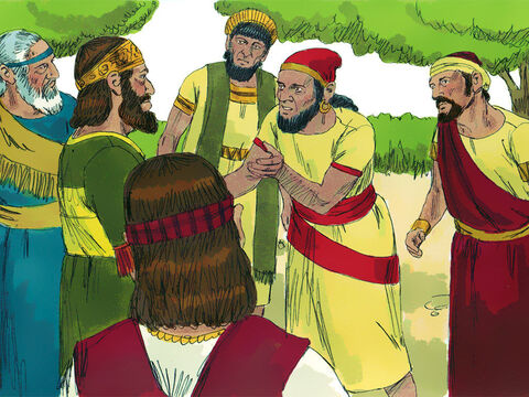 ‘Your father was a hard master,’ the protesters told Rehoboam. ‘We don’t want you as our king unless you promise to treat us better than Solomon did.’ ‘Give me three days to think this over,’ Rehoboam replied. ‘Then, come back for my answer.’ So the people left. – Slide 14