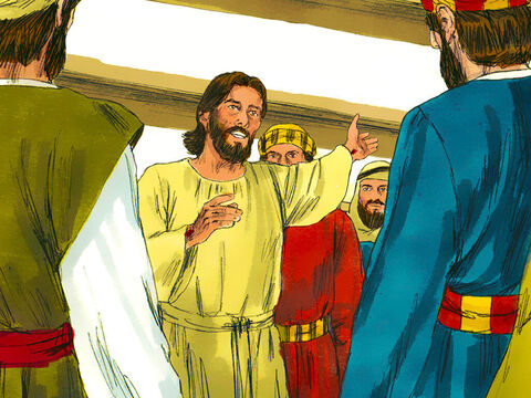 Jesus showed them the scars on His hands and feet where He had been nailed to the cross. The disciples were full of joy and amazement but still thought they were seeing a ghost.  ‘Do you have anything here to eat?’Jesus asked. – Slide 4