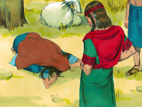 Ruth bowed down before Boaz. ‘Why are you treating a foreigner so kindly?’ she asked. – Slide 5