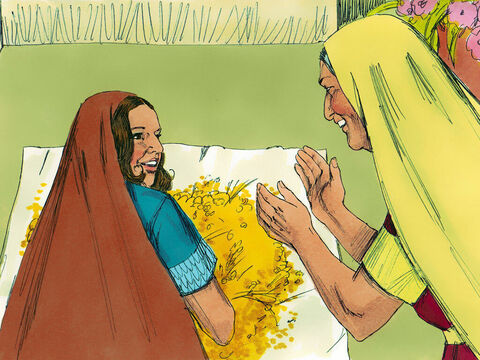 ‘Where did you gather grain today?’ Naomi asked. ‘Who is the man who has been kind to you?’ ‘Boaz, Ruth replied. ‘The Lord bless him,’ said Naomi. ‘He is a close relative we know as a guardian-redeemer. He has an obligation to look after a relative who is in need.’ – Slide 10